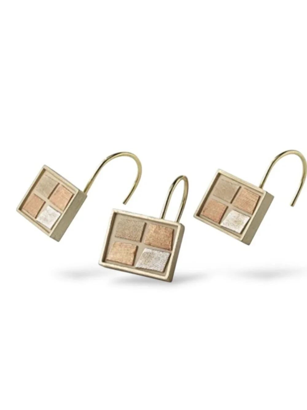 Mosaic Stone Bronze Shower Hooks by Popular Bath Set of Resin 12 Hooks NEW